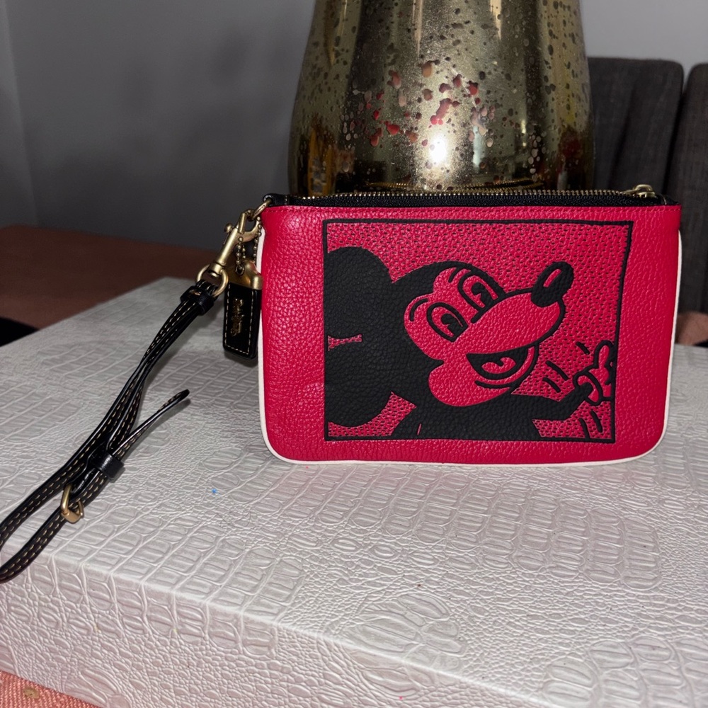 Red Disney Women's COACH wristlet Bag